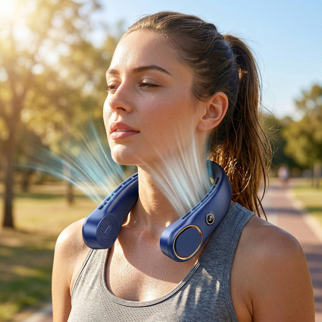 Portable Hands- Bladeless Neck Fan Wearable Design - Lenila