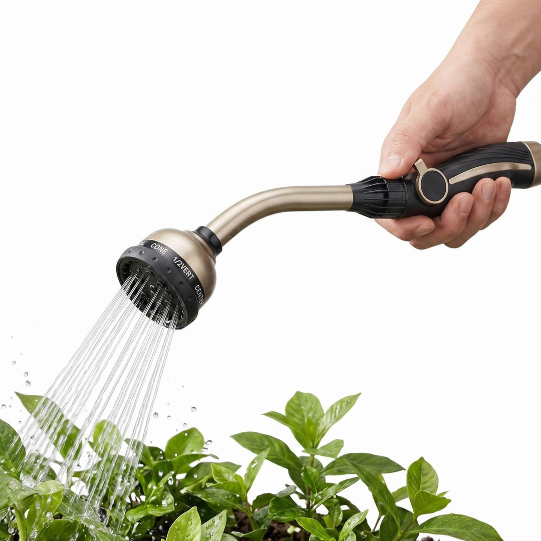 Garden Watering Wand Metal Heavy Duty Hose Nozzle Adjustable Spray - Lenila
