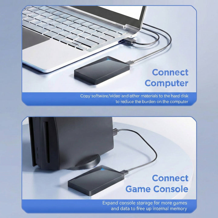 External Hard Drive Portable USB High Speed HDD Storage