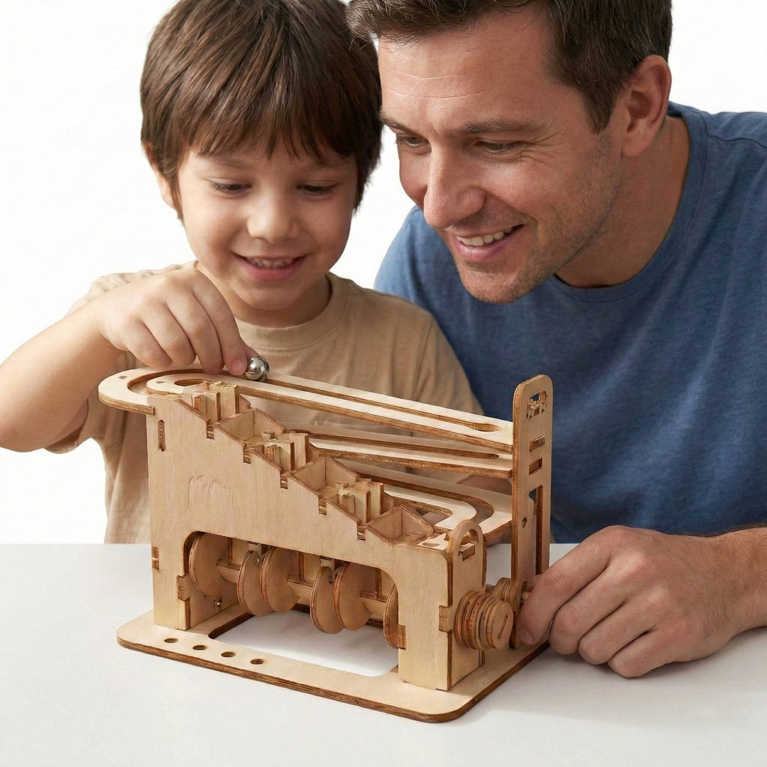 Adult Wooden Marble Run 3D Puzzle Mechanical Building Kit - Lenila