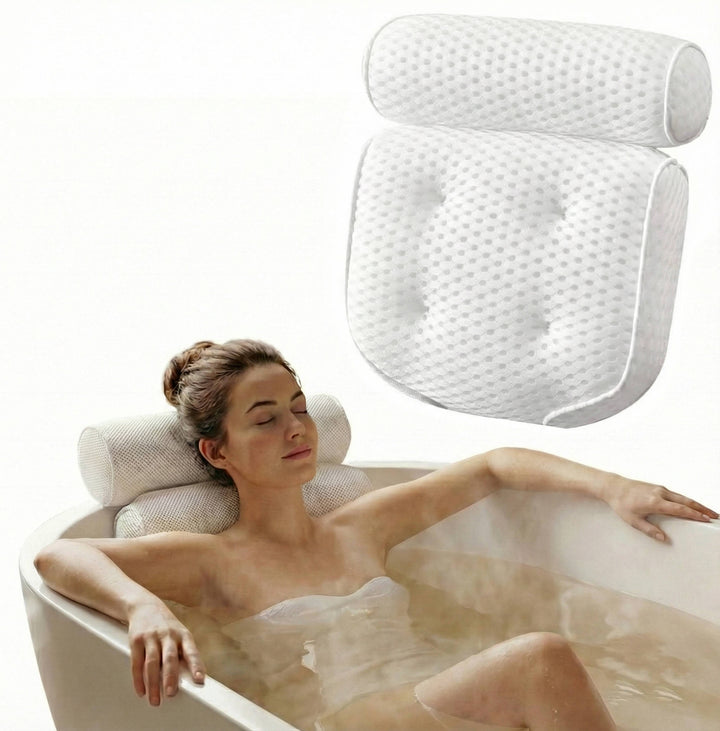 Bath Pillow with Suction Cups Neck and Back Support - Lenila