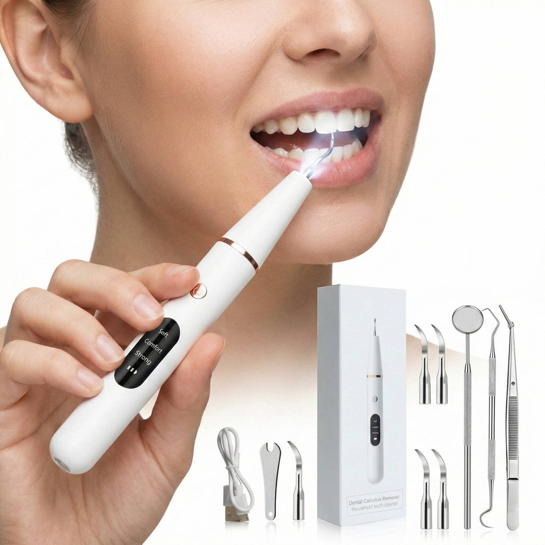 Electric Dental Calculus Remover Kit Adjustable Modes with LED - Lenila
