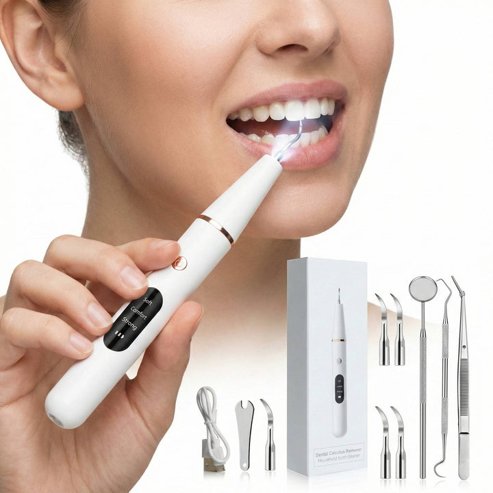 Electric Dental Calculus Remover Kit Adjustable Modes with LED - Lenila