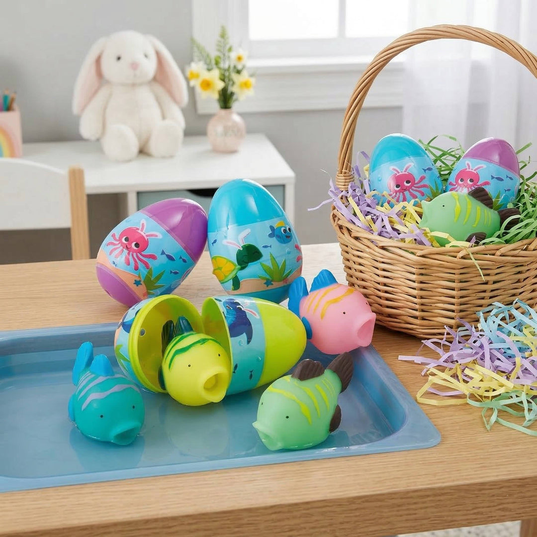Kids Plastic Squirt Toy Easter Eggs Filled for Egg Hunt - Lenila