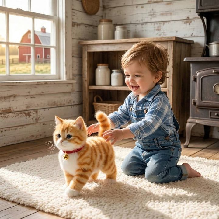 Interactive Robot Kitten Toy Walking Meowing Realistic Design - Lenila