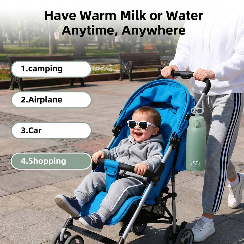 Portable Baby Bottle Warmer Stainless Steel Rechargeable Fast Heating