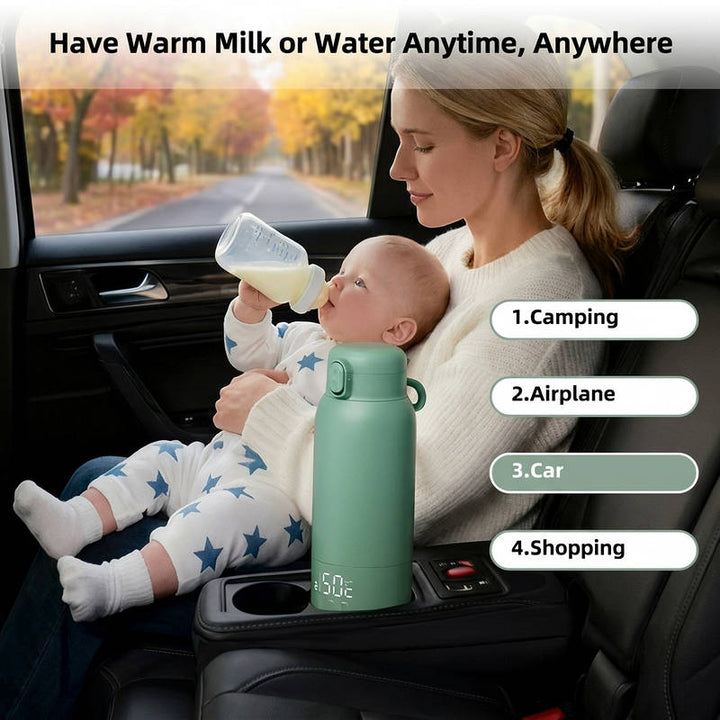 Portable Baby Bottle Warmer Stainless Steel Rechargeable Fast Heating