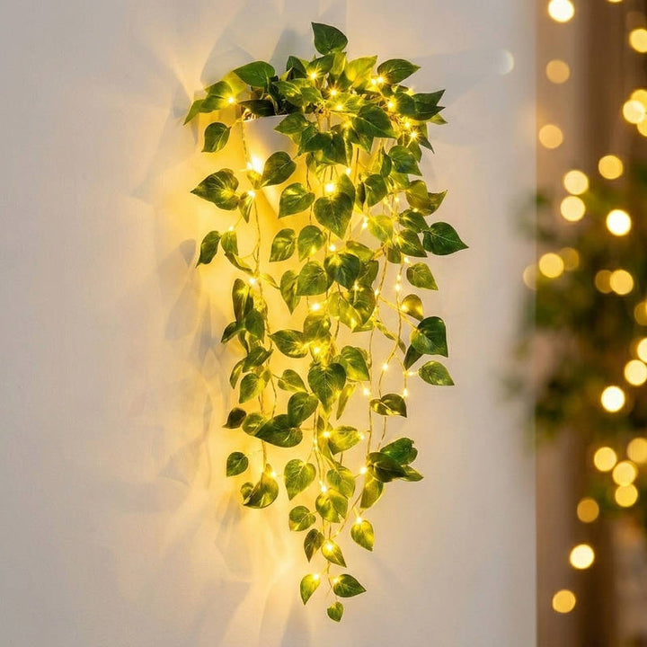 Artificial Hanging Ivy Garland with LED Lights Indoor Wall Decor