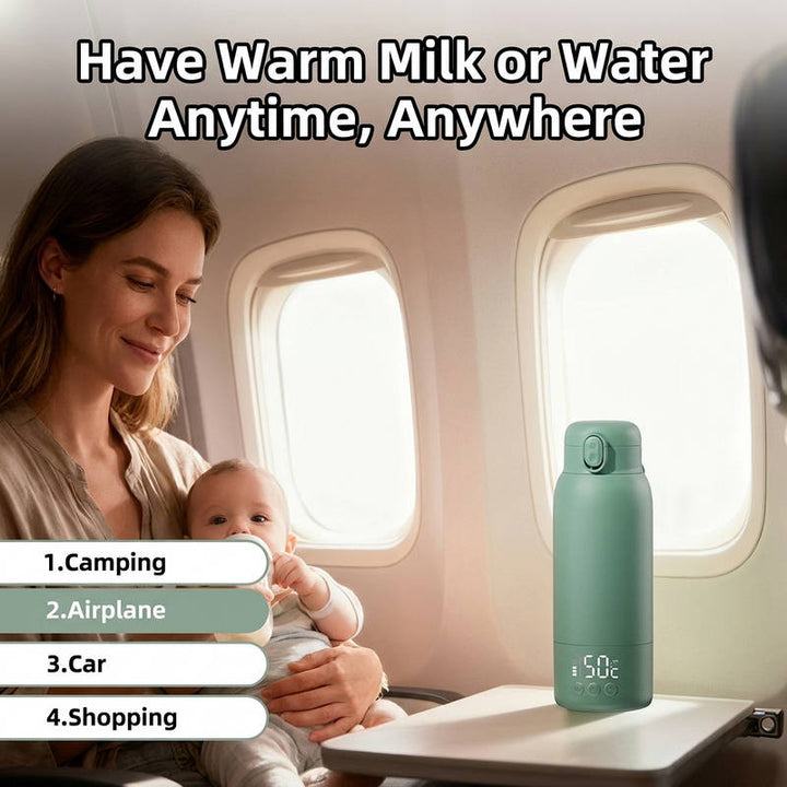 Portable Baby Bottle Warmer Stainless Steel Rechargeable Fast Heating