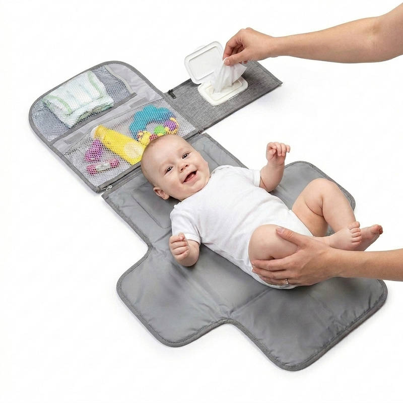 Unisex Baby Changing Pad Portable with Wipes Pocket Travel Mat - Lenila