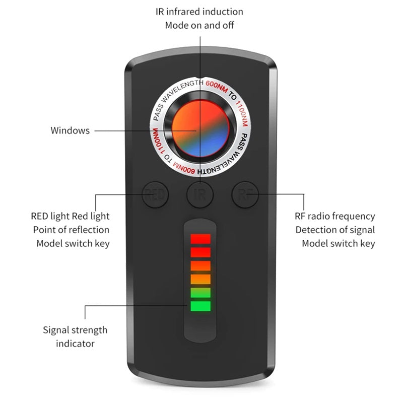 Hidden Camera Detector with Multiple Detection Modes