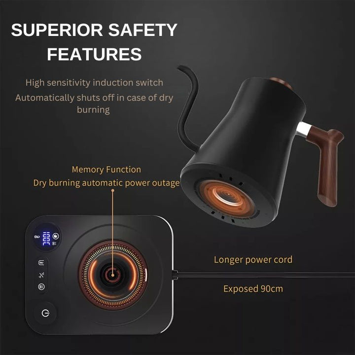 Electric Gooseneck Kettle with Temperature Control Smart Design