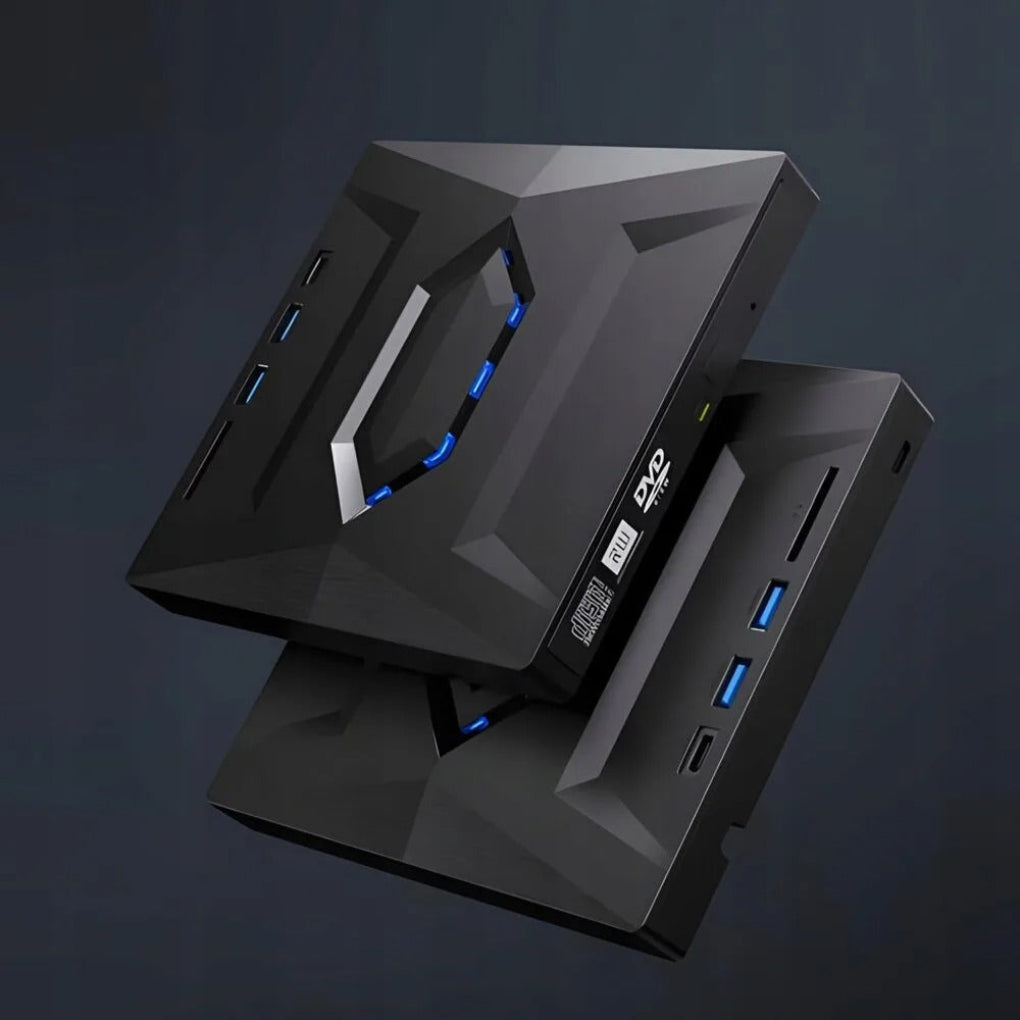 External DVD Drive with Memory Card Slot Dual Port Plug and Play - Lenila