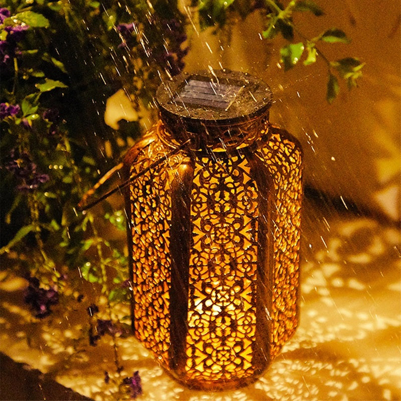 Solar-Powered LED Hanging Lantern Retro Style
