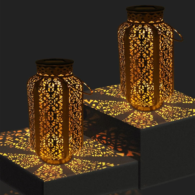 Solar-Powered LED Hanging Lantern Retro Style