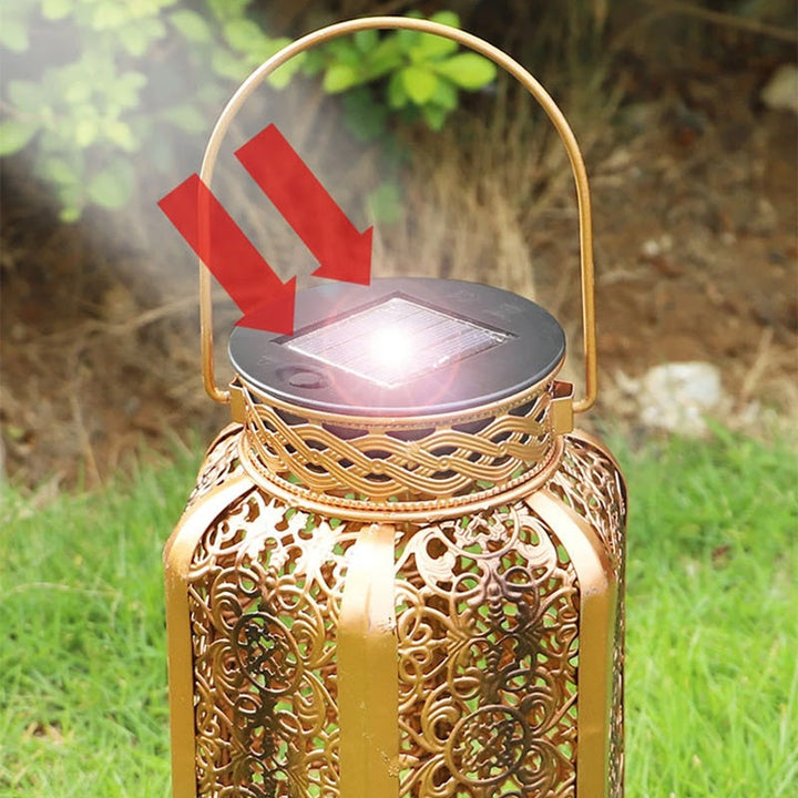 Solar-Powered LED Hanging Lantern Retro Style