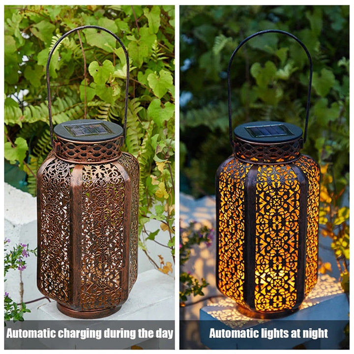 Solar-Powered LED Hanging Lantern Retro Style