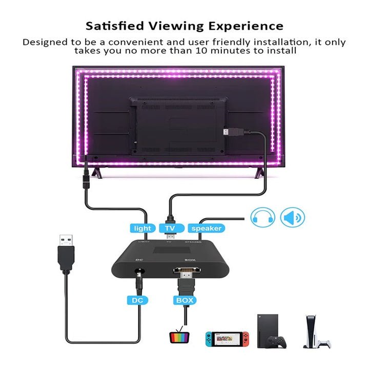 Smart LED TV Strips with Hdmi Sync Box