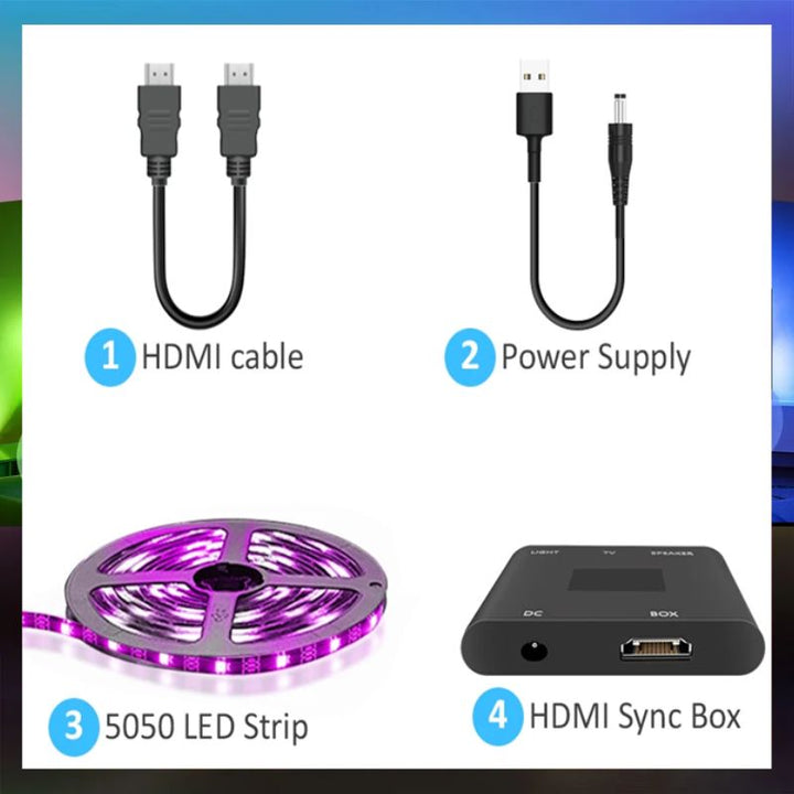 Smart LED TV Strips with Hdmi Sync Box