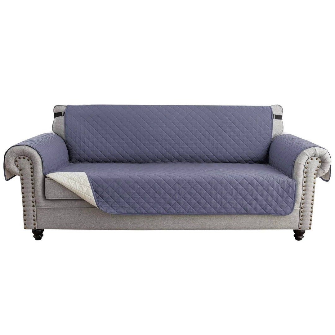Reversible Sofa Cover Water Resistant Elastic Straps Pet Protector