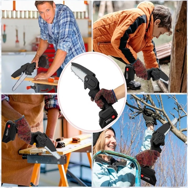 Electric Mini Chainsaw 6-Inch Compact Lightweight