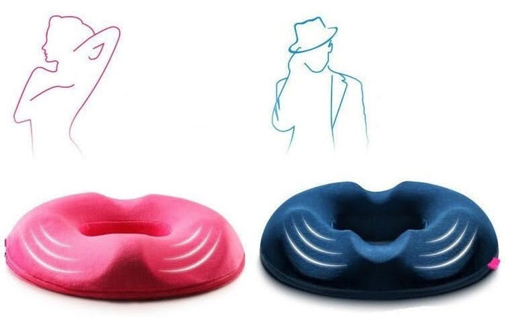 Donut Cushion with Memory Foam Core Non-Slip Bottom Machine Washable