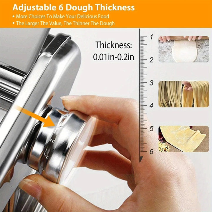 Compact Stainless Steel Pasta Maker Adjustable Thickness