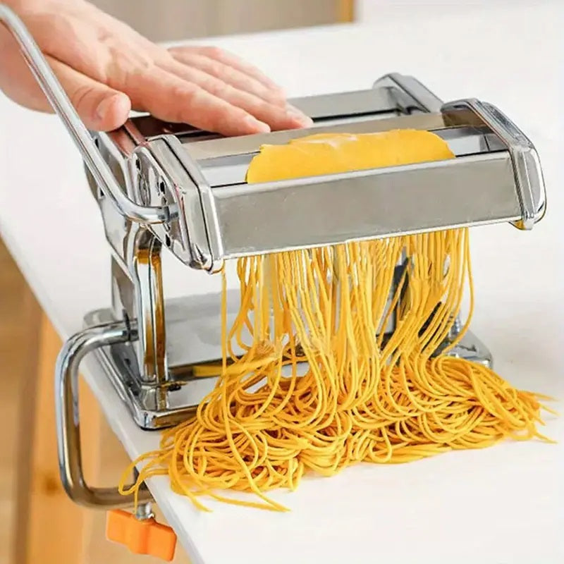 Compact Stainless Steel Pasta Maker Adjustable Thickness
