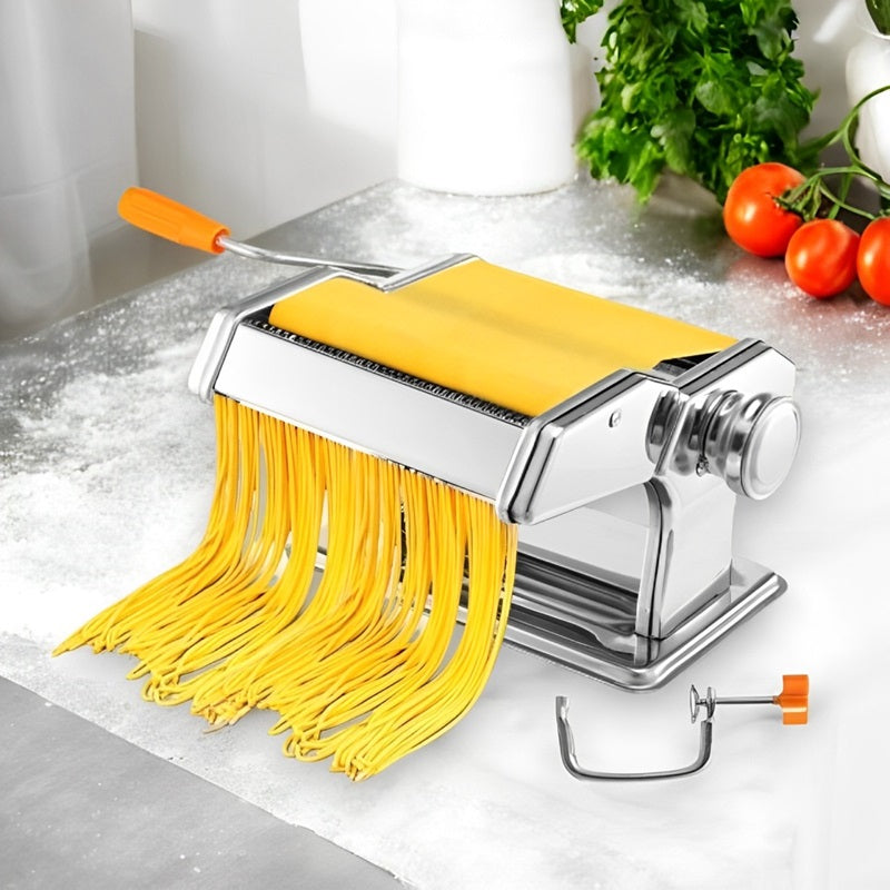 Compact Stainless Steel Pasta Maker Adjustable Thickness - Lenila