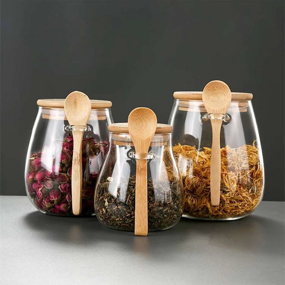 Glass Storage Jar Airtight Lid Food-Safe 1.5L