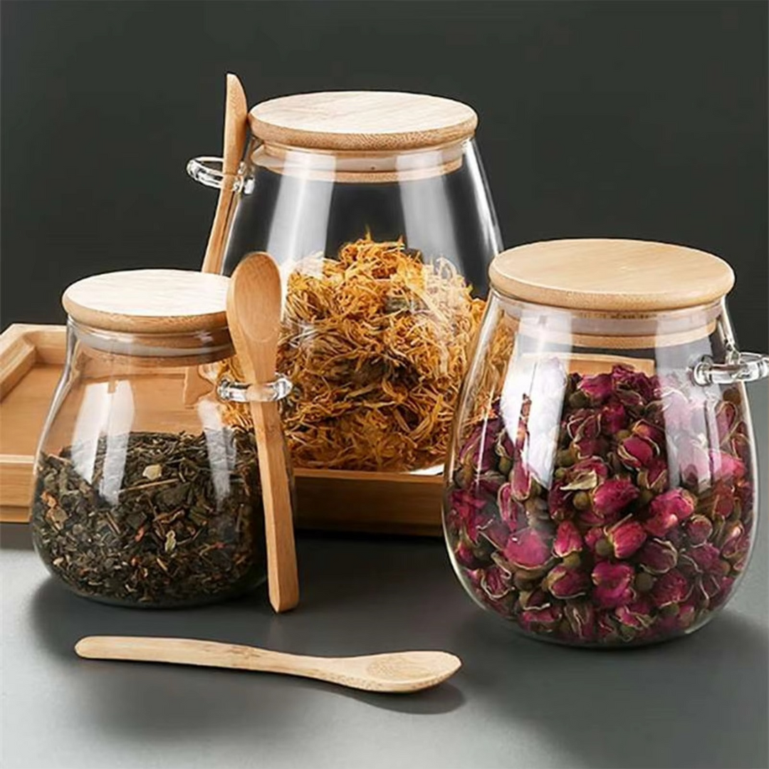 Glass Storage Jar Airtight Lid Food-Safe 1.5L
