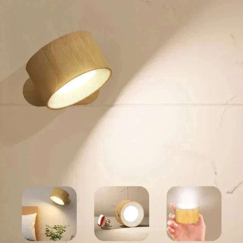 Cordless Magnetic Wall Lamp Adjustable Brightness Rotatable