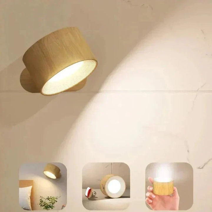 Cordless Magnetic Wall Lamp Adjustable Brightness Rotatable