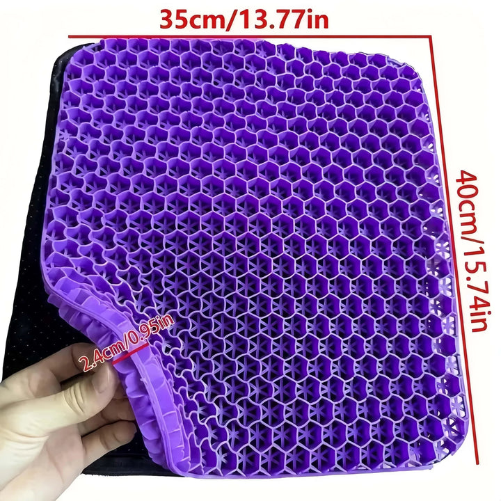 Gel Seat Cushion Honeycomb Grid Breathable Mesh Cover Machine Washable