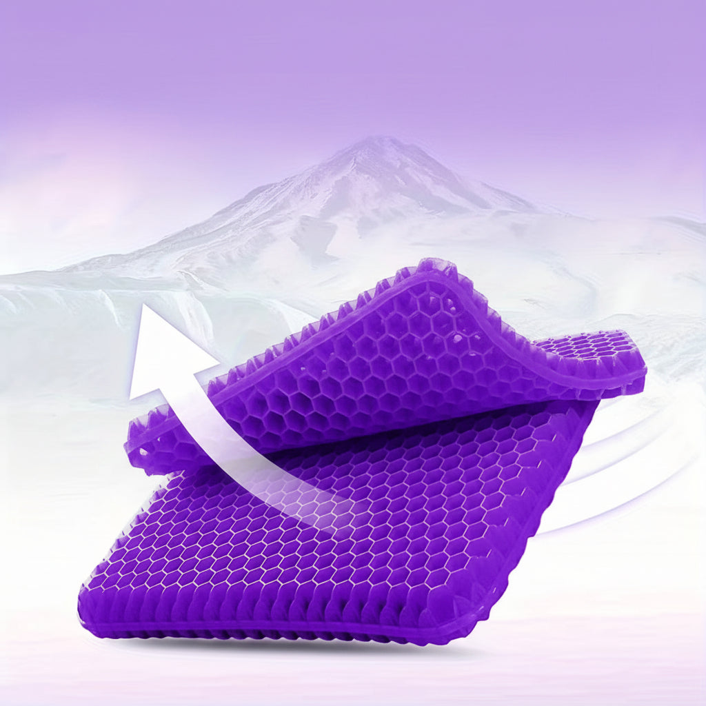 Gel Seat Cushion Honeycomb Grid Breathable Mesh Cover Machine Washable