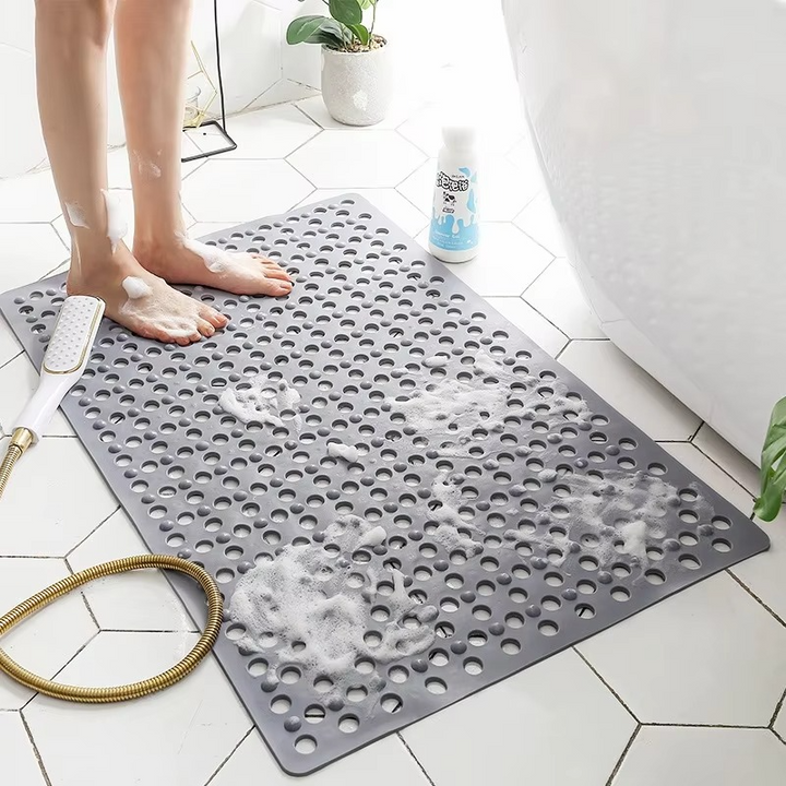 Textured Shower Mat Suction Cup Base With Drainage Holes