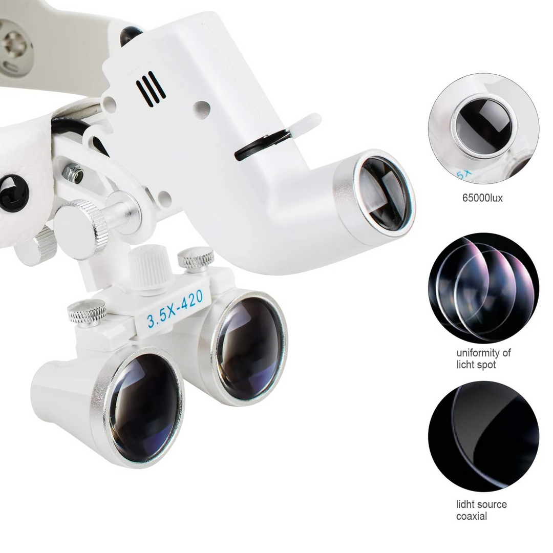 LED Headlamp with Magnifying Loupes 5W Precision Work