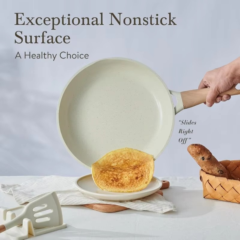 Ceramic Nonstick 22-Piece Cookware Set Tempered Glass Lids