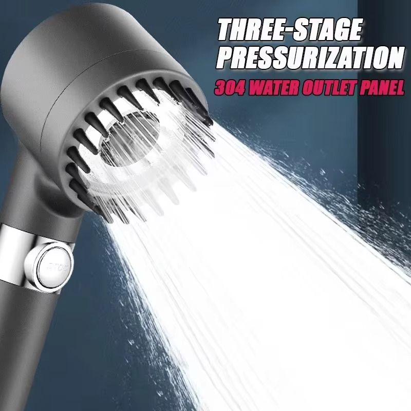 Rain Shower Head Water Filter Detachable Massage Brush