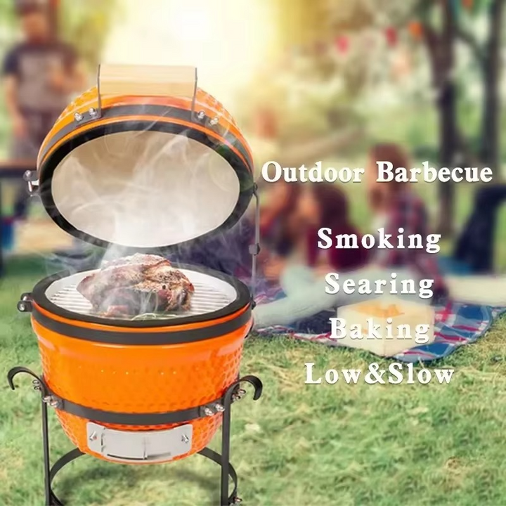 Ceramic Charcoal Grill 13-Inch Outdoor