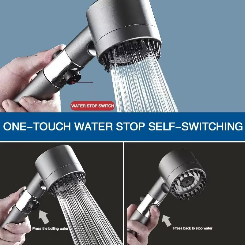 Rain Shower Head Water Filter Detachable Massage Brush