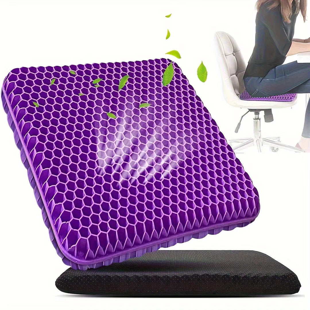 Gel Seat Cushion Honeycomb Grid Breathable Mesh Cover Machine Washable - Lenila