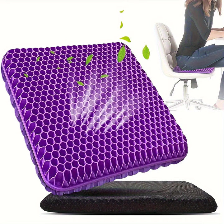 Gel Seat Cushion Honeycomb Grid Breathable Mesh Cover Machine Washable - Lenila