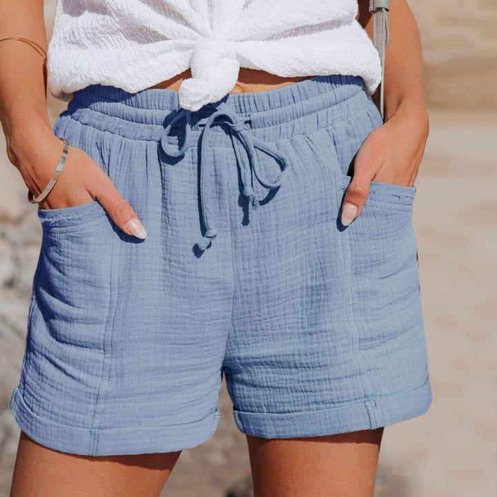 Mid-Thigh Shorts Drawstring Waist Relaxed Fit