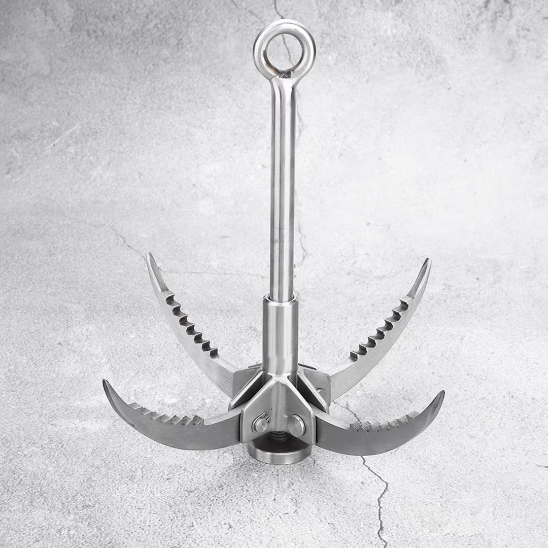 Folding Grappling Hook Steel Four Curved Prongs Heavy Duty