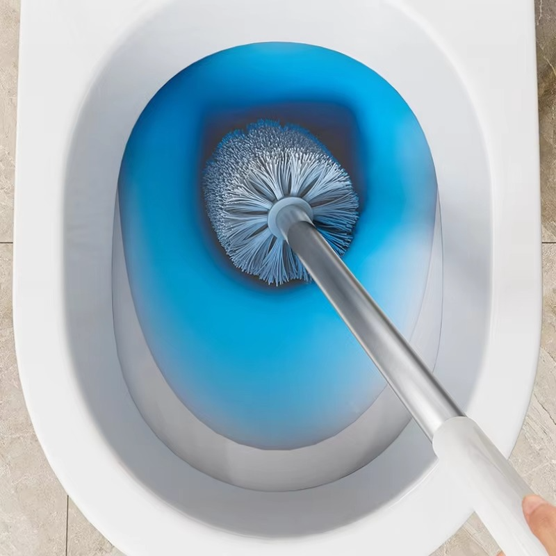 Flexible Toilet Brush Extended Handle Wall Mounted Holder