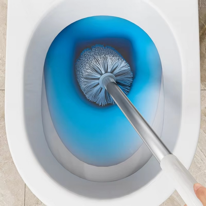 Flexible Toilet Brush Extended Handle Wall Mounted Holder