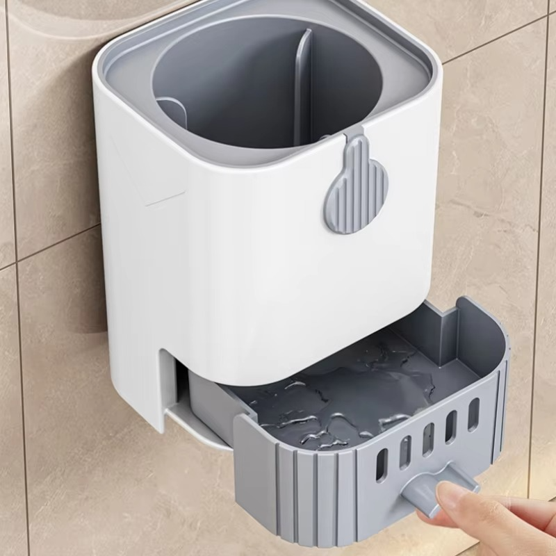 Flexible Toilet Brush Extended Handle Wall Mounted Holder