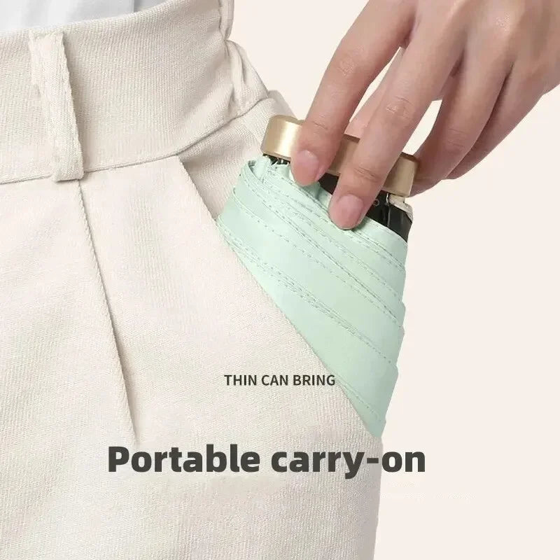 Compact Folding Umbrella Waterproof Vinyl Lightweight with UV