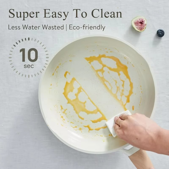 Ceramic Nonstick 22-Piece Cookware Set Tempered Glass Lids
